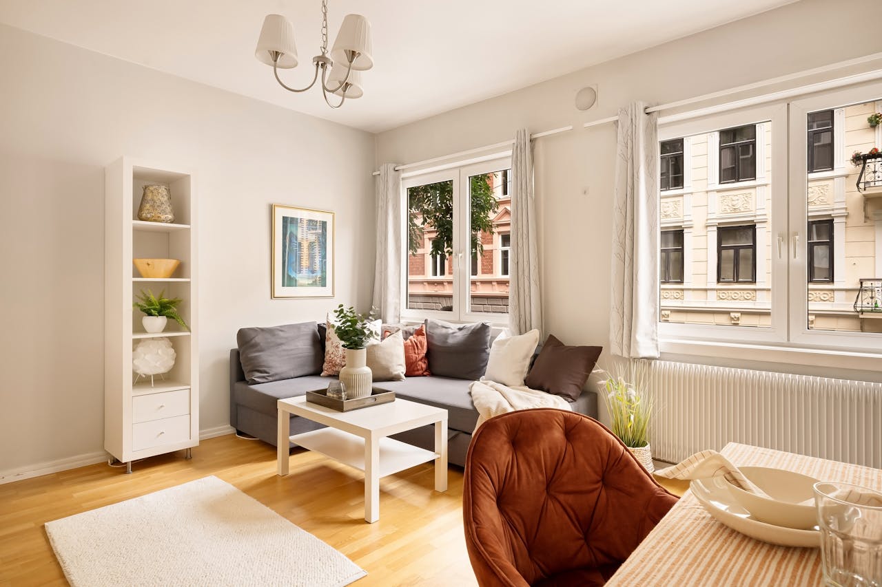 Tables, Armchair and Couch in Living Room