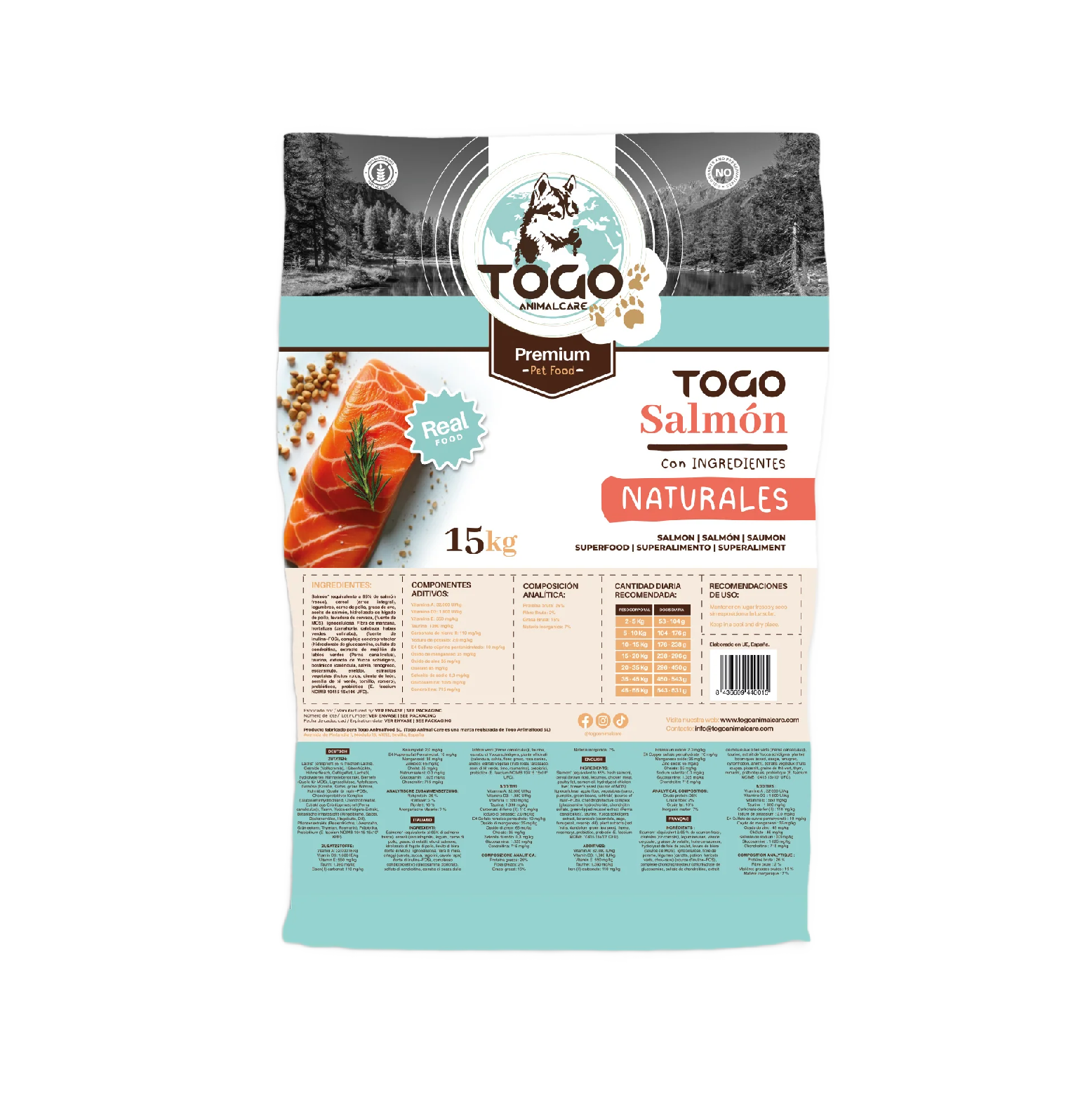 Koeratoit naturaalse lõhega TOGO 15kg