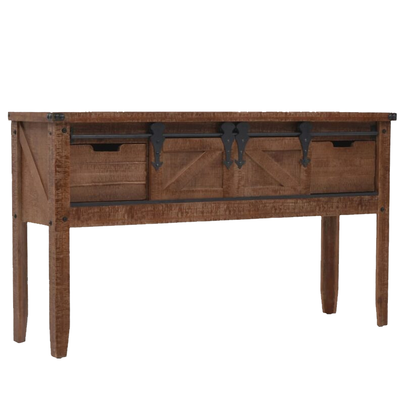 Pruun kuusepuidust konsoollaud, 131 × 35,5 × 75 cm