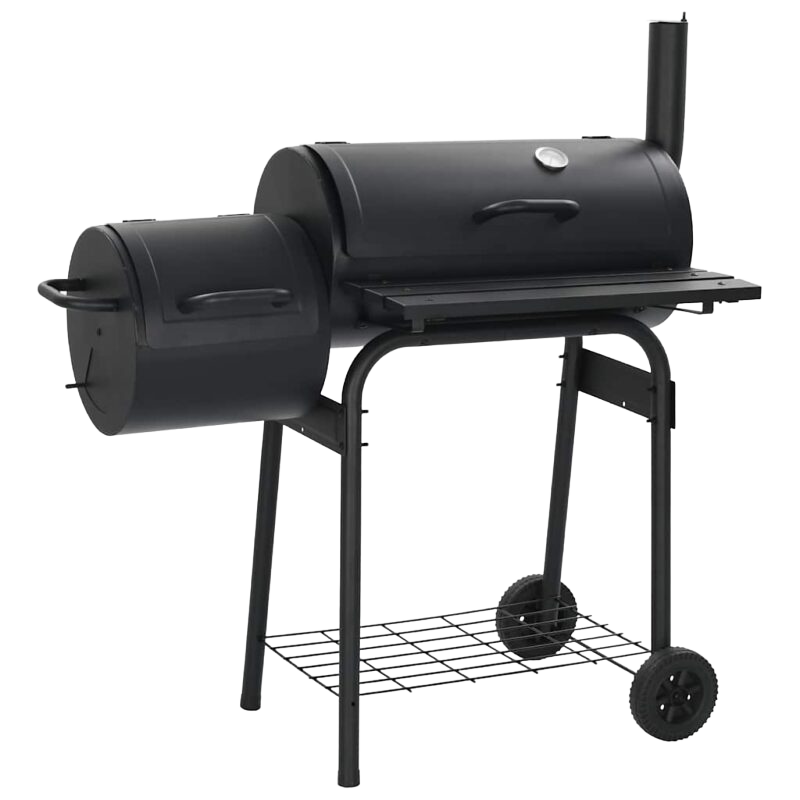 Suitsutusgrill külgkolde ja termomeetriga, must, 103 × 60 × 113 cm