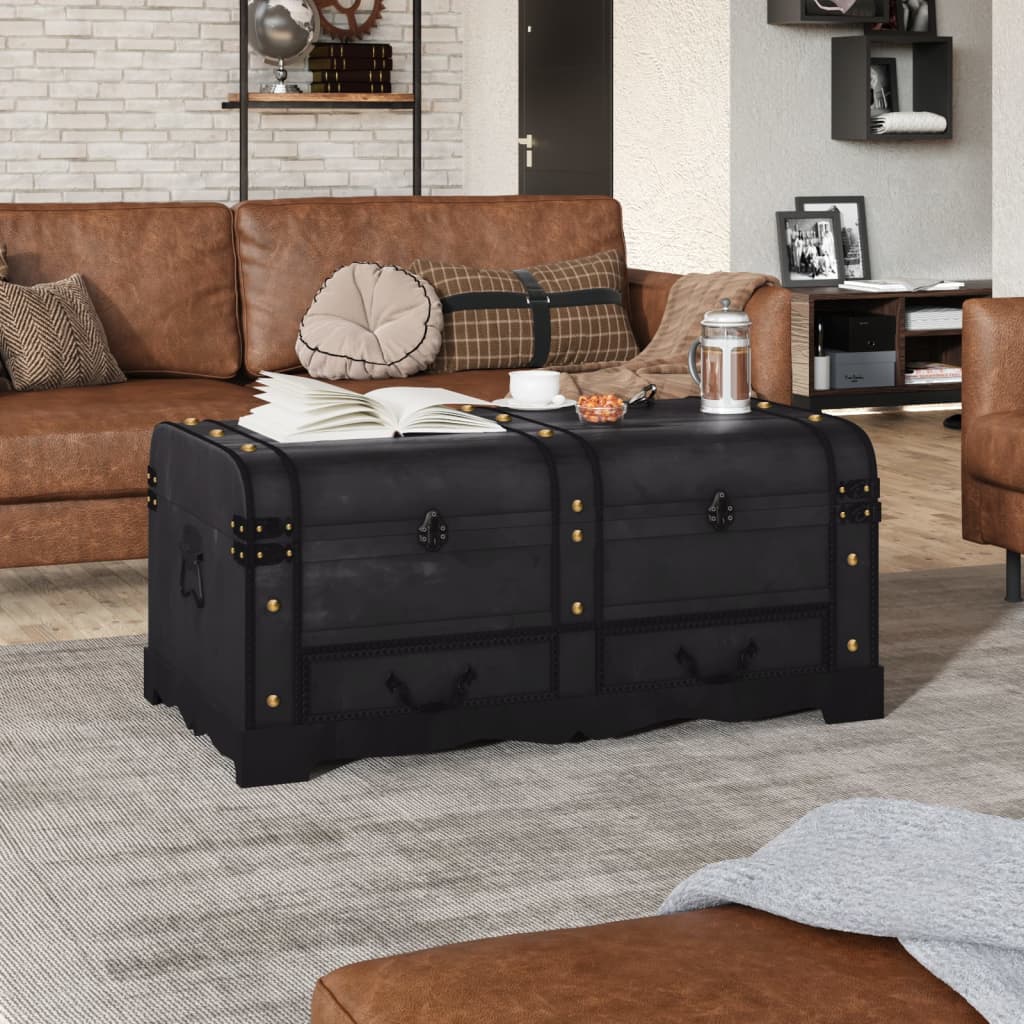 Puidust hoiukirst, must, 90 × 51 × 42 cm