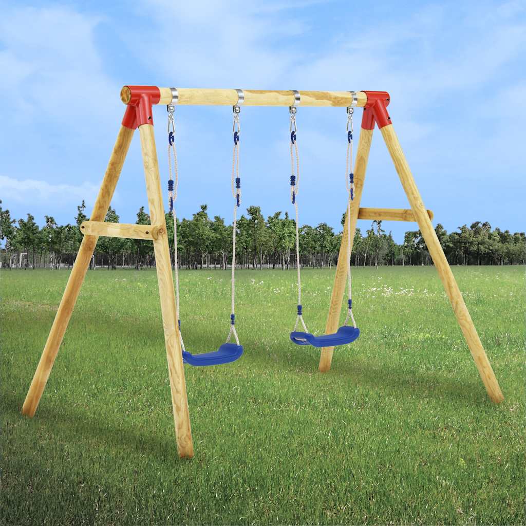 Puidust kiigekomplekt 2 kiigega, 230 × 130 × 166 cm