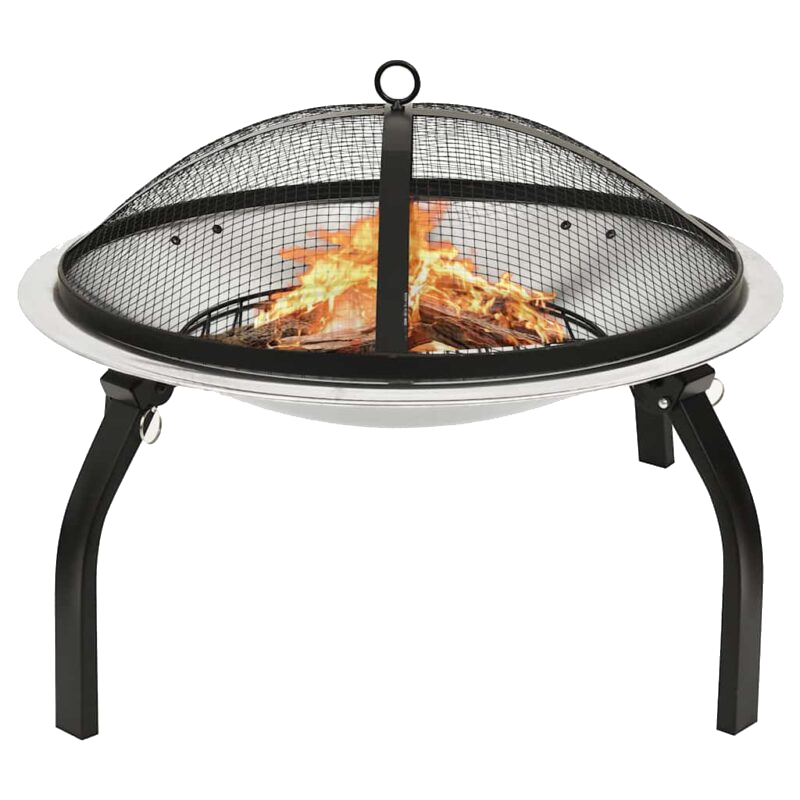 2-ühes tulease grillrestiga, 56 x 56 x 49 cm, võrkkattega tulease