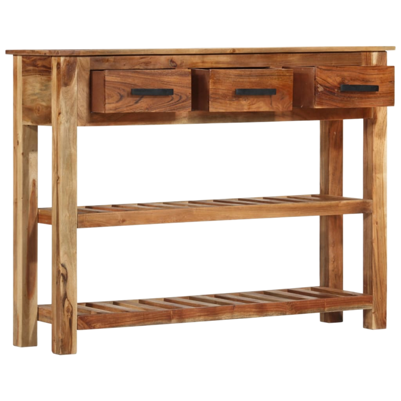 Puhvetkapp 3 sahtli ja 2 riiuliga 110 × 30 × 80 cm – täispuit