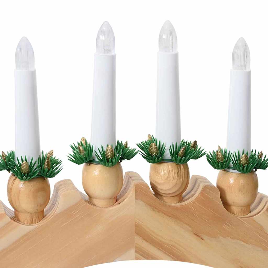 Puidust küünlakaar 10 LED-küünlaga – soe valge valgus - Pilt 9