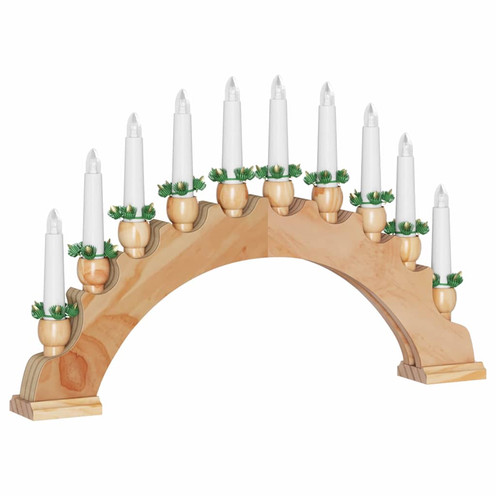 Puidust küünlakaar 10 LED-küünlaga – soe valge valgus - Pilt 8
