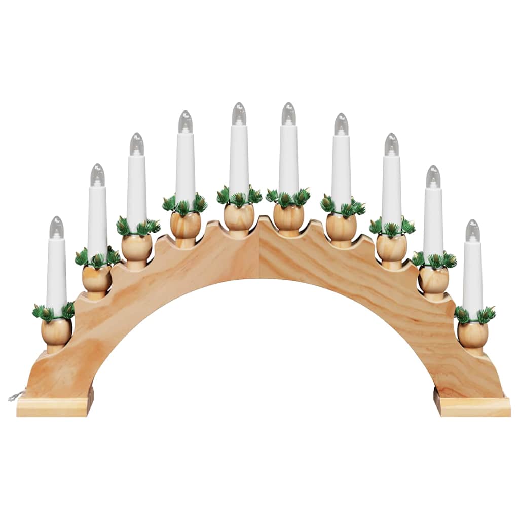 Puidust küünlakaar 10 LED-küünlaga – soe valge valgus - Pilt 6