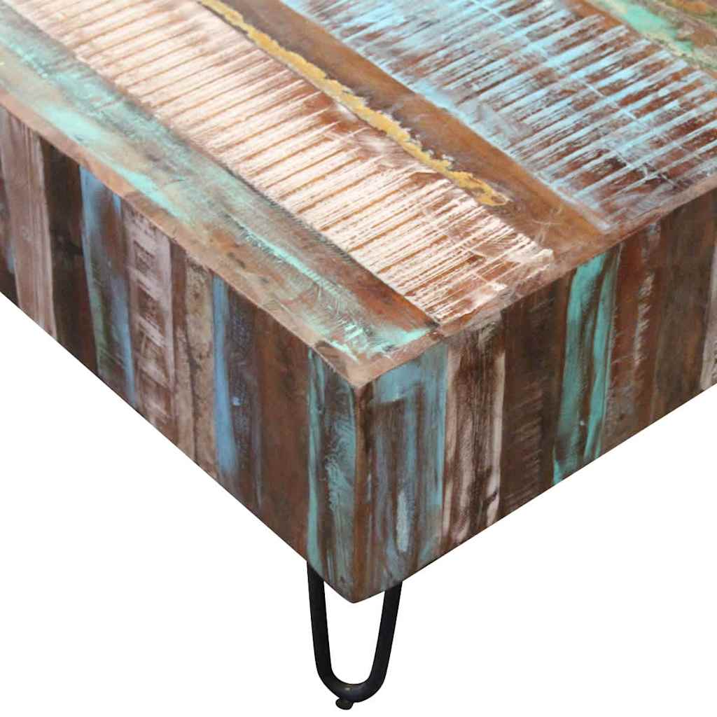 Taaskasutatud puidust diivanilaud, 100 × 50 × 38 cm - Pilt 9