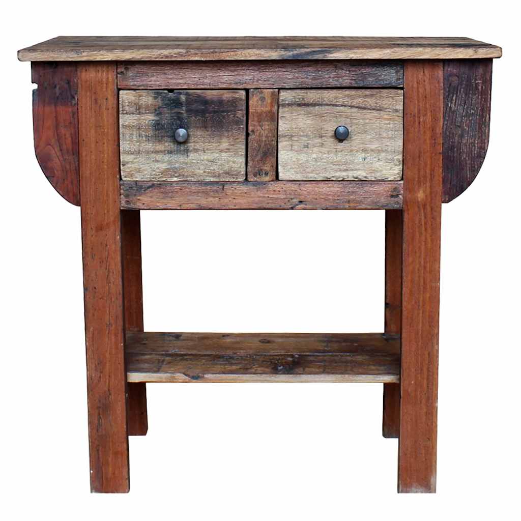 Kahe sahtliga puidust konsoollaud, 80 × 35 × 80 cm - Pilt 2