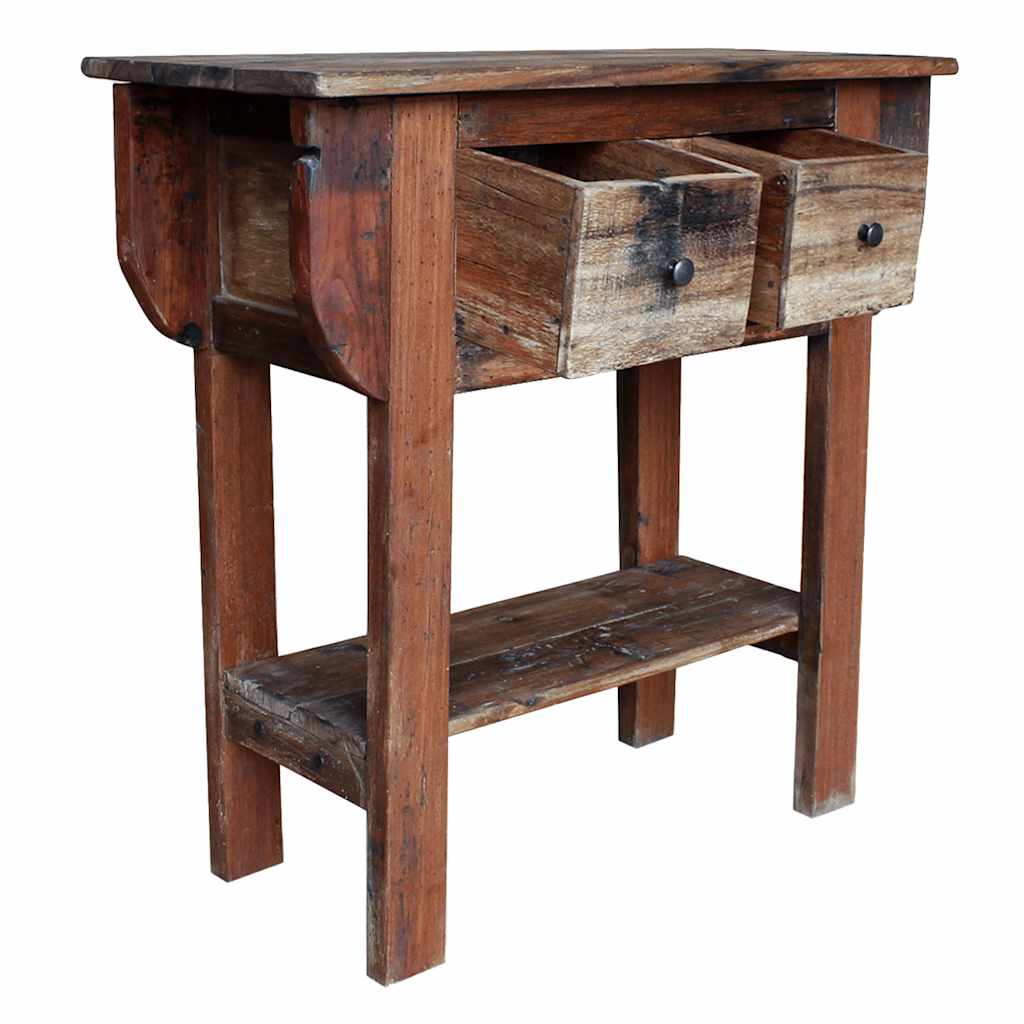 Kahe sahtliga puidust konsoollaud, 80 × 35 × 80 cm - Pilt 3