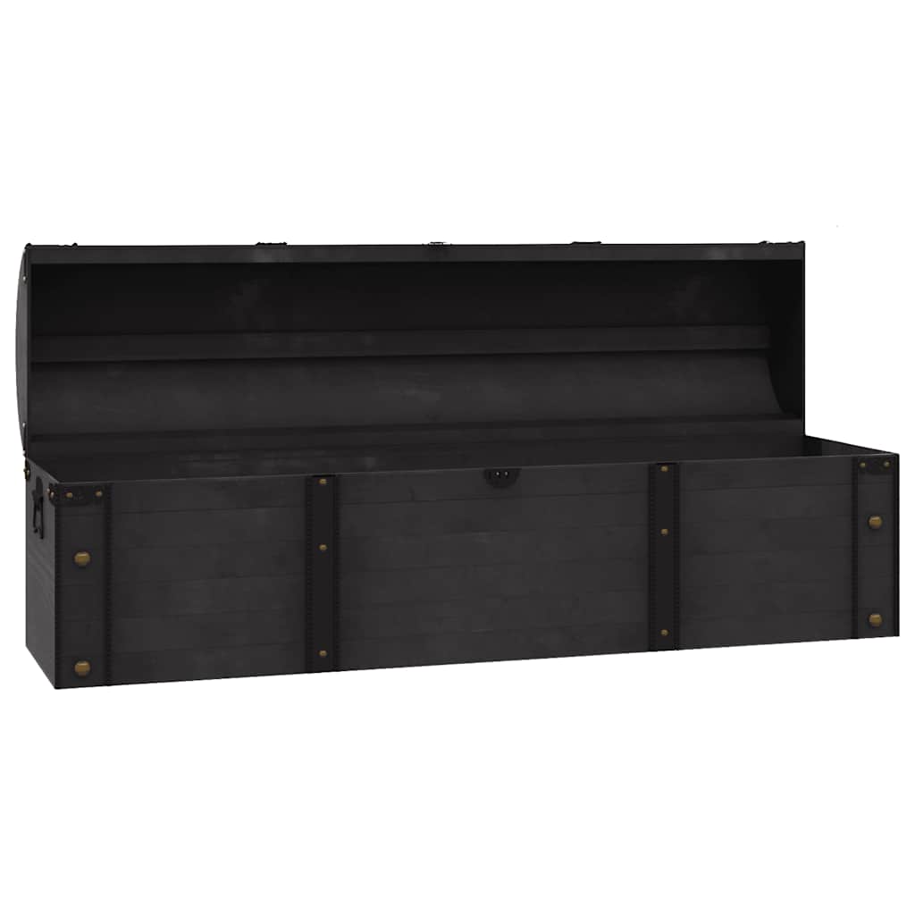 Vanaaegses stiilis puidust hoiukirst, must, 120 × 30 × 40 cm – tootevaade