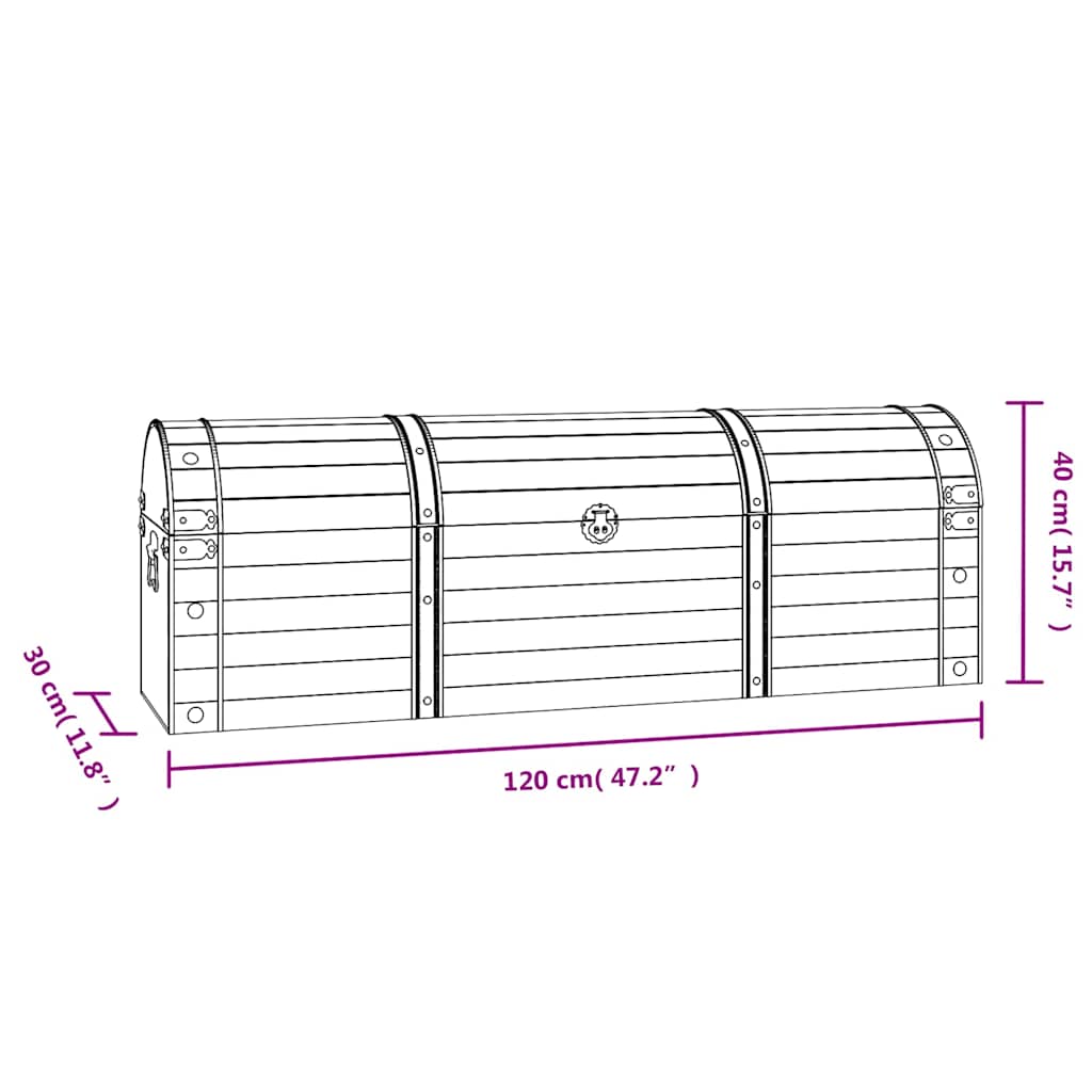 Vanaaegses stiilis puidust hoiukirst, must, 120 × 30 × 40 cm – tootevaade