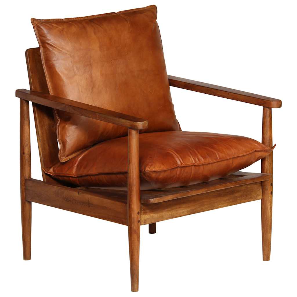 Nahast tugitool akaatsiapuidust raamiga, 52 × 65 × 72 cm - Pilt 11