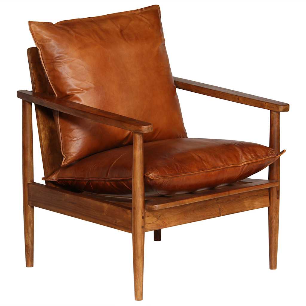 Nahast tugitool akaatsiapuidust raamiga, 52 × 65 × 72 cm - Pilt 10