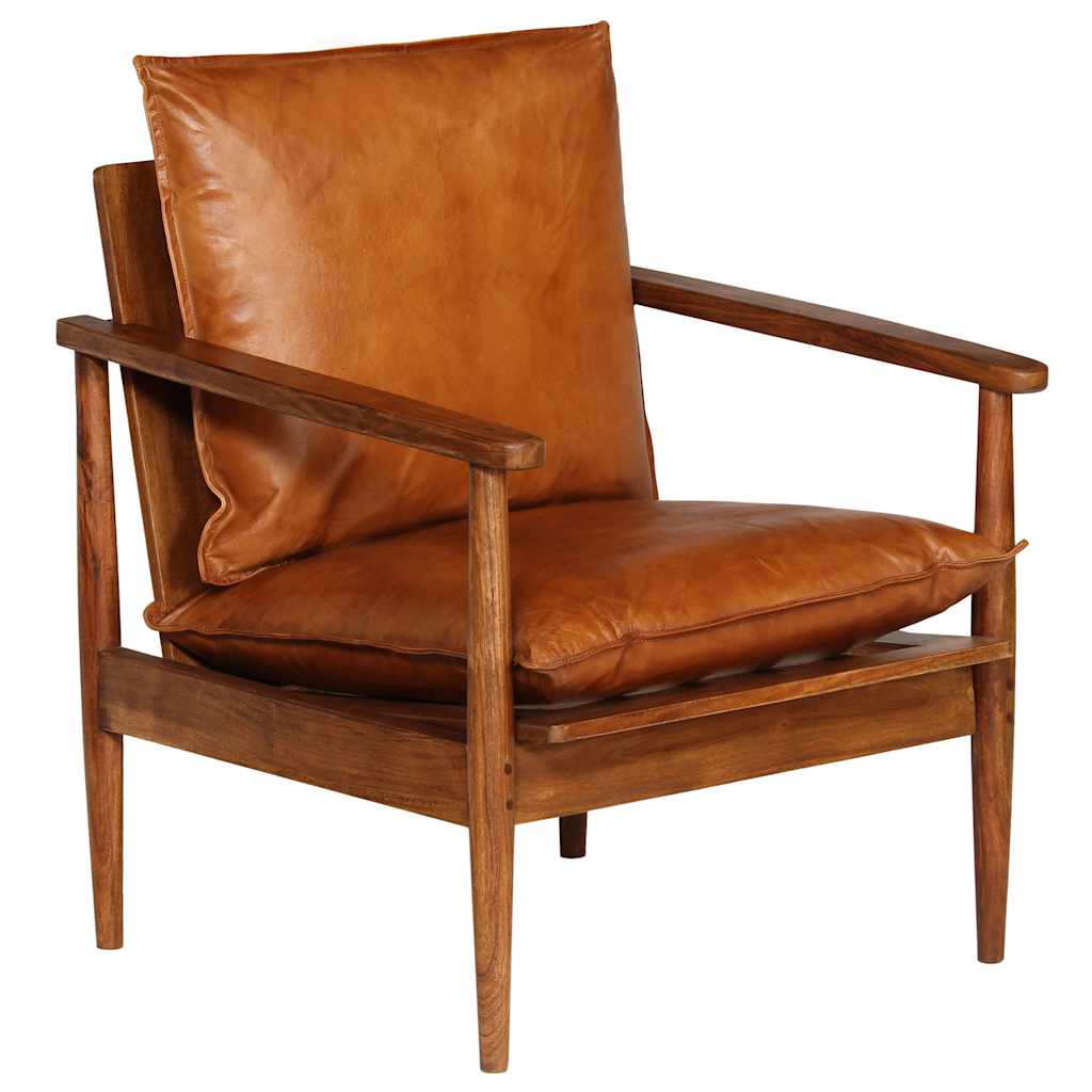 Nahast tugitool akaatsiapuidust raamiga, 52 × 65 × 72 cm - Pilt 12
