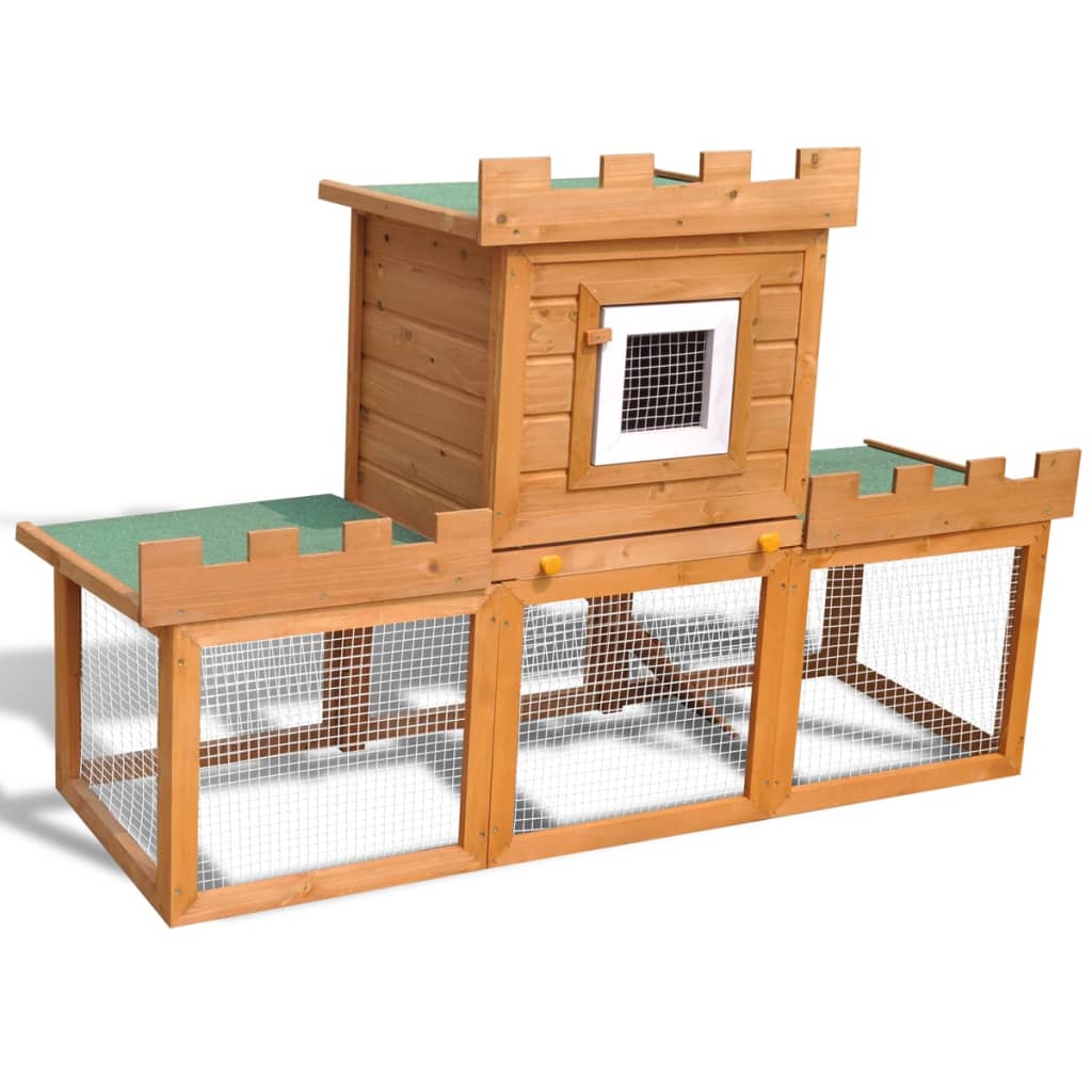 Kahekorruseline küülikupuur pesamajaga 142 × 50 × 101 cm - Pilt 2