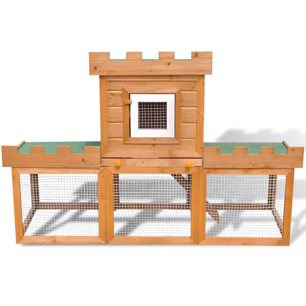 Kahekorruseline küülikupuur pesamajaga 142 × 50 × 101 cm - Pilt 3