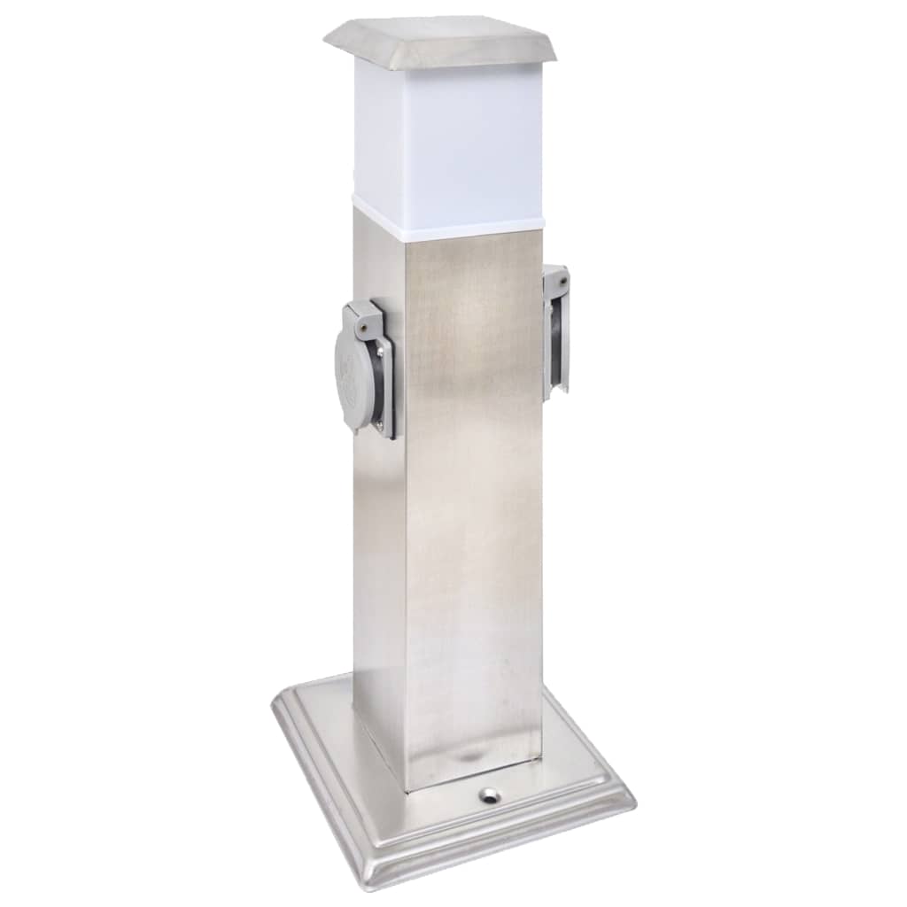 Valgustiga aiapistikupesa post, 2 pesa, IP44