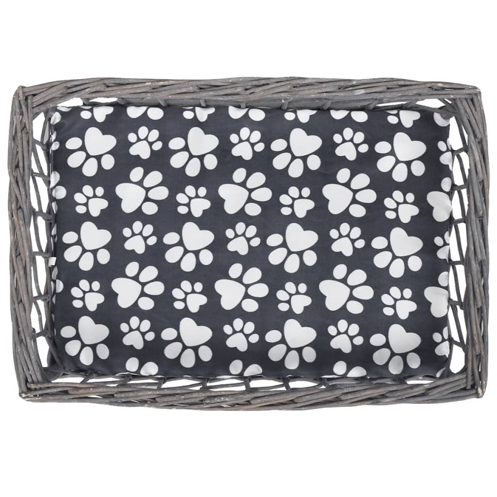 Pajuvitstest kassimaja patjadega, hall, 46 × 32 × 36 cm - Pilt 4
