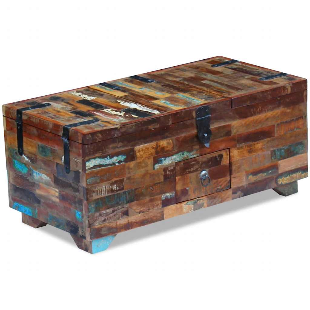 Puidust kohvilaud panipaikadega, 80 × 40 × 35 cm – tootevaade