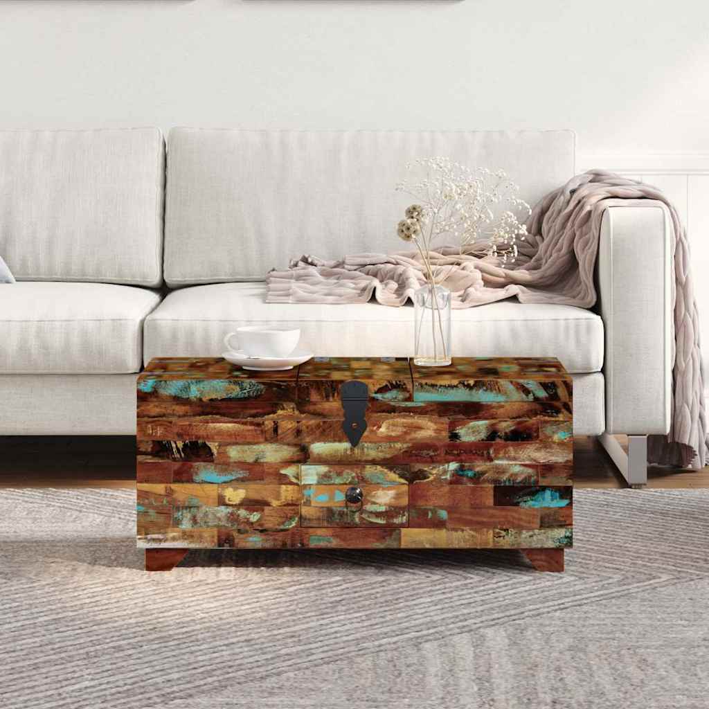 Puidust kohvilaud panipaikadega, 80 × 40 × 35 cm – tootevaade