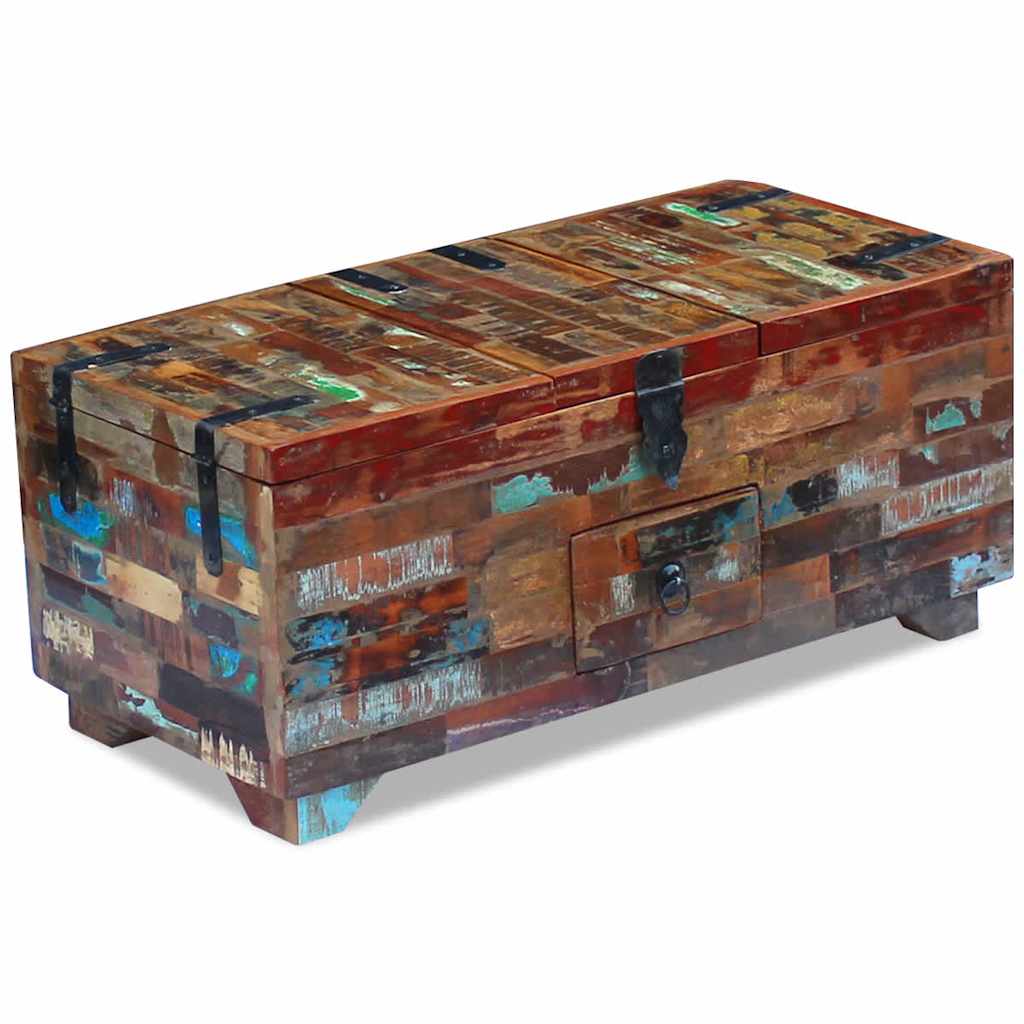 Puidust kohvilaud panipaikadega, 80 × 40 × 35 cm – tootevaade