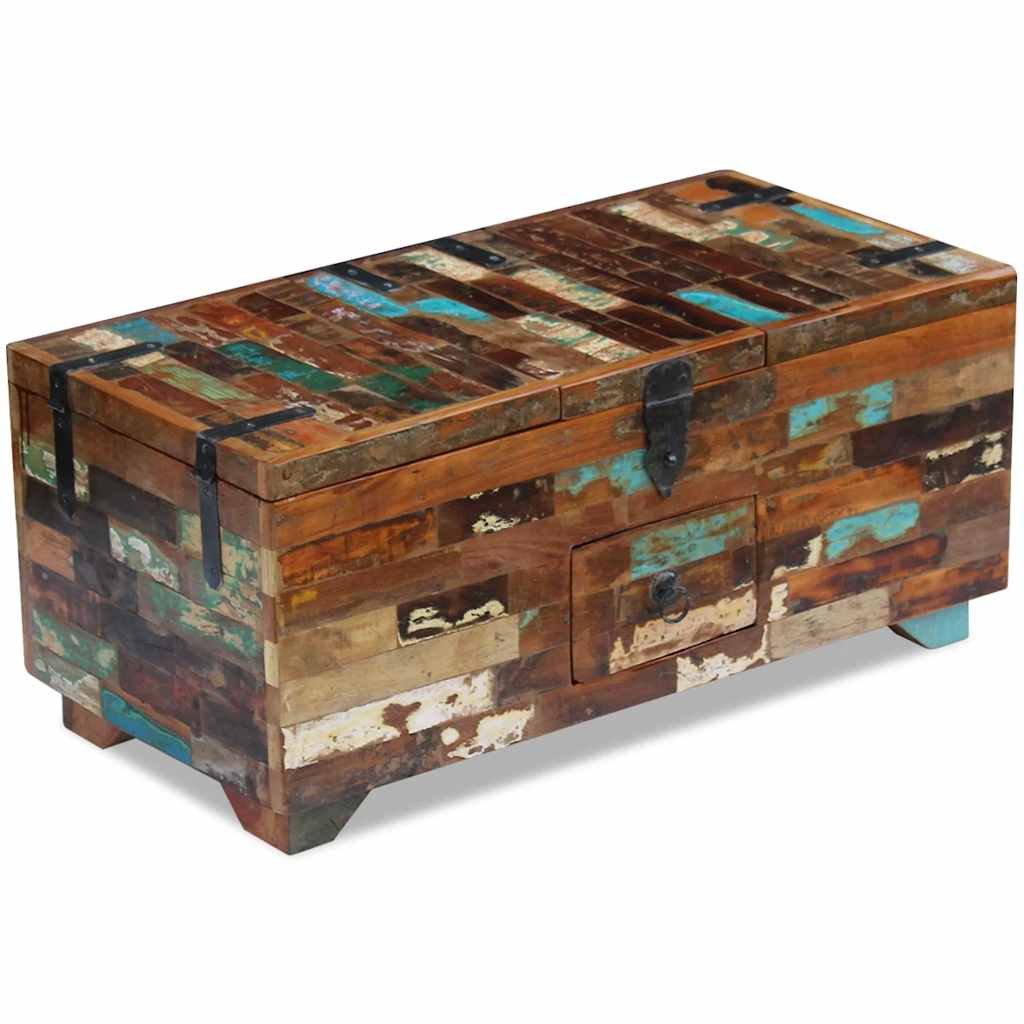 Puidust kohvilaud panipaikadega, 80 × 40 × 35 cm – tootevaade