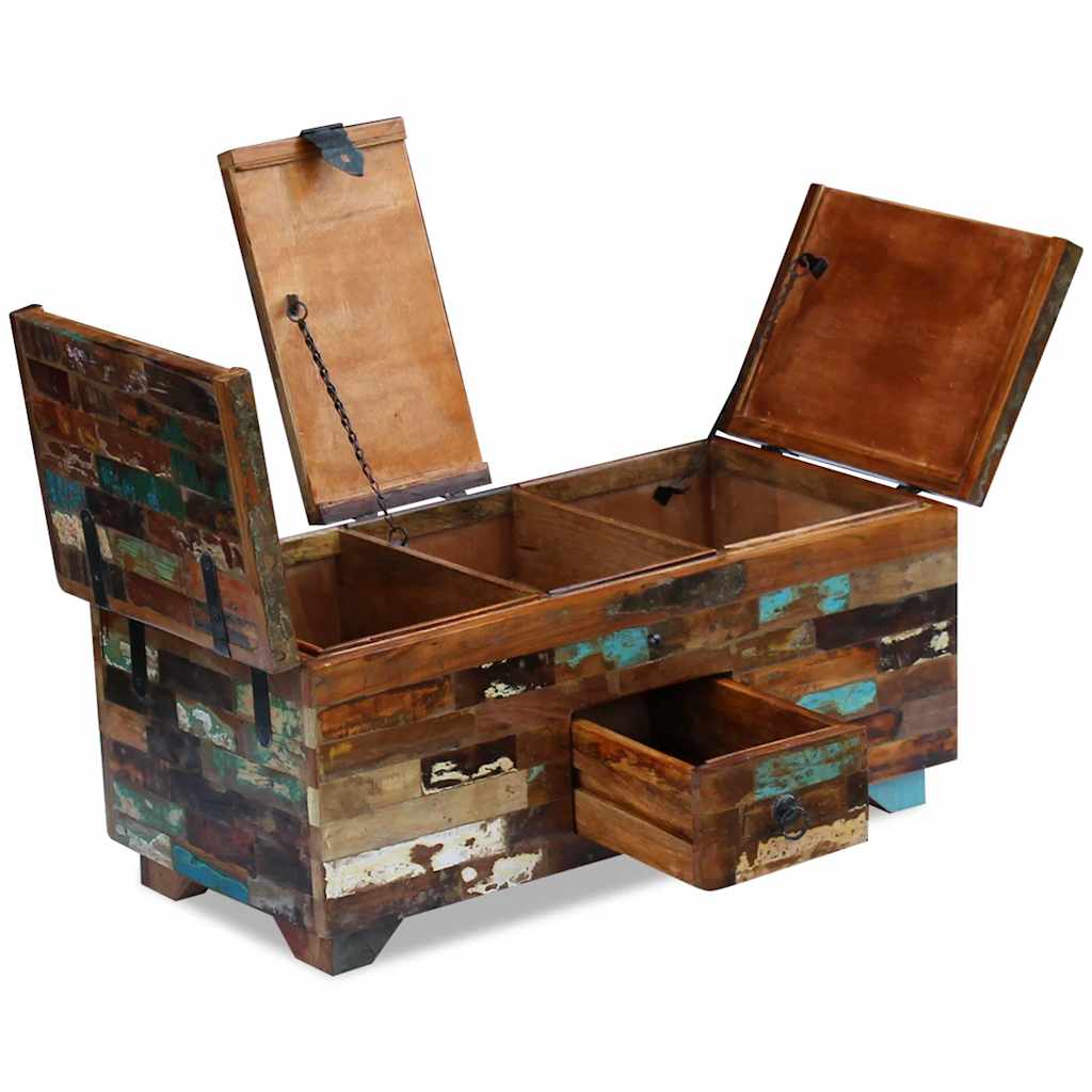 Puidust kohvilaud panipaikadega, 80 × 40 × 35 cm – tootevaade