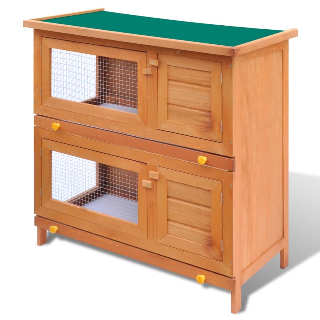 Puidust küülikupuur kahe alusega, 90 × 45 × 89 cm – tootevaade