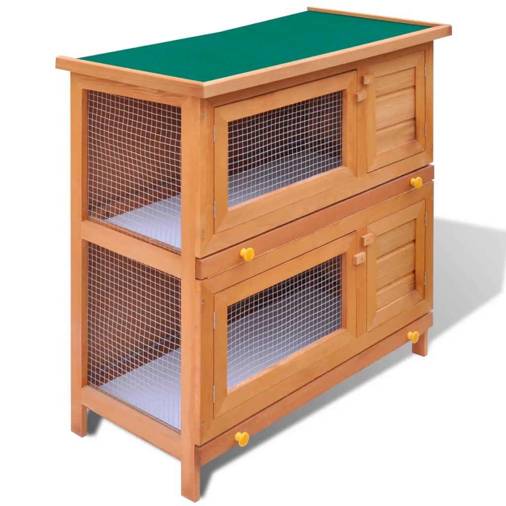 Puidust küülikupuur kahe alusega, 90 × 45 × 89 cm – tootevaade