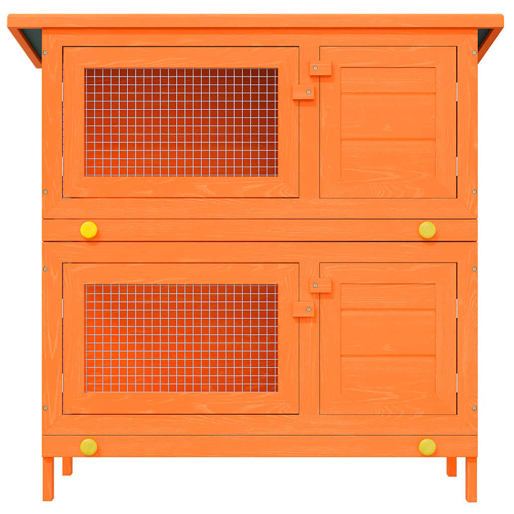 Puidust küülikupuur kahe alusega, 90 × 45 × 89 cm – tootevaade