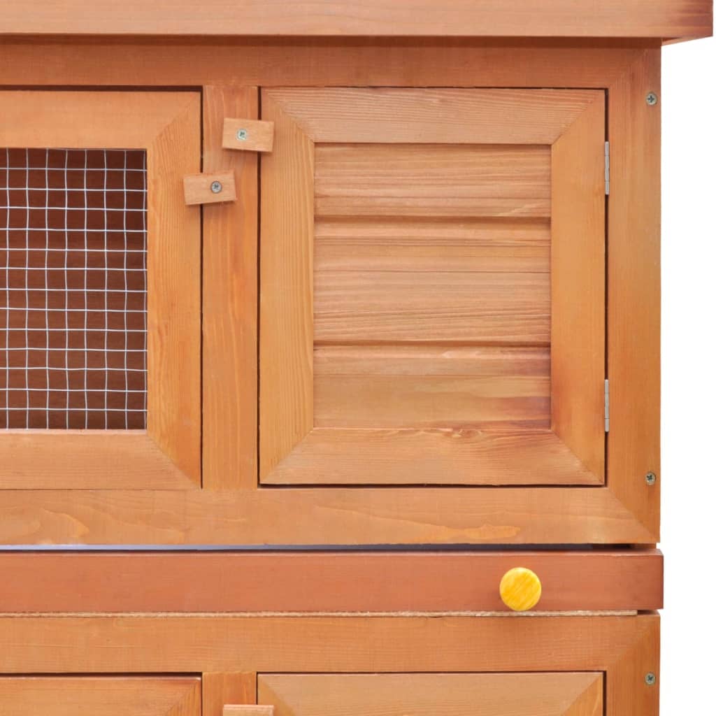 Puidust küülikupuur kahe alusega, 90 × 45 × 89 cm – tootevaade
