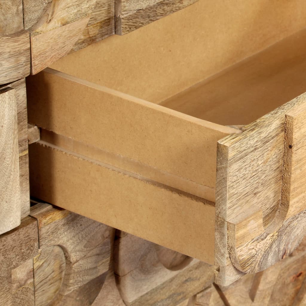 Tähestikuga mangopuidust sahtlikapp, 120 × 35 × 79 cm - Pilt 9