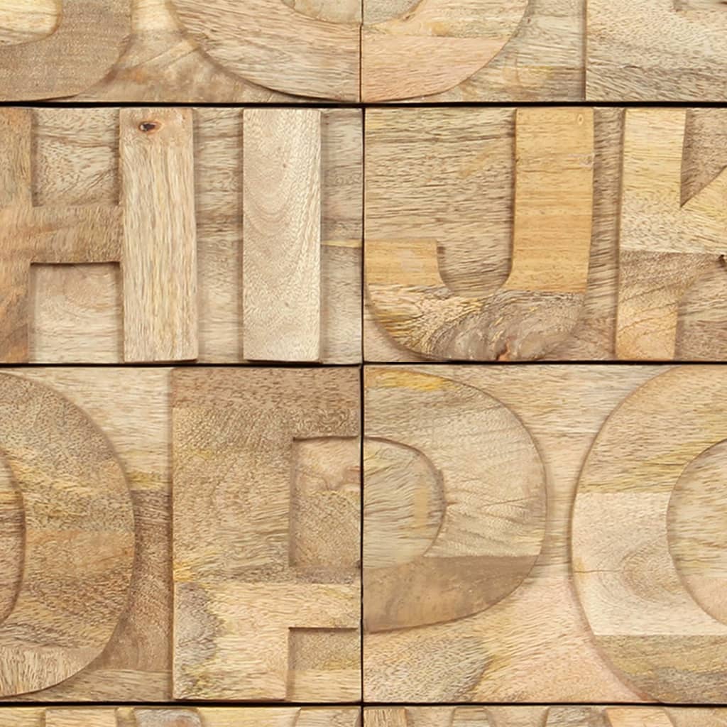 Tähestikuga mangopuidust sahtlikapp, 120 × 35 × 79 cm - Pilt 11