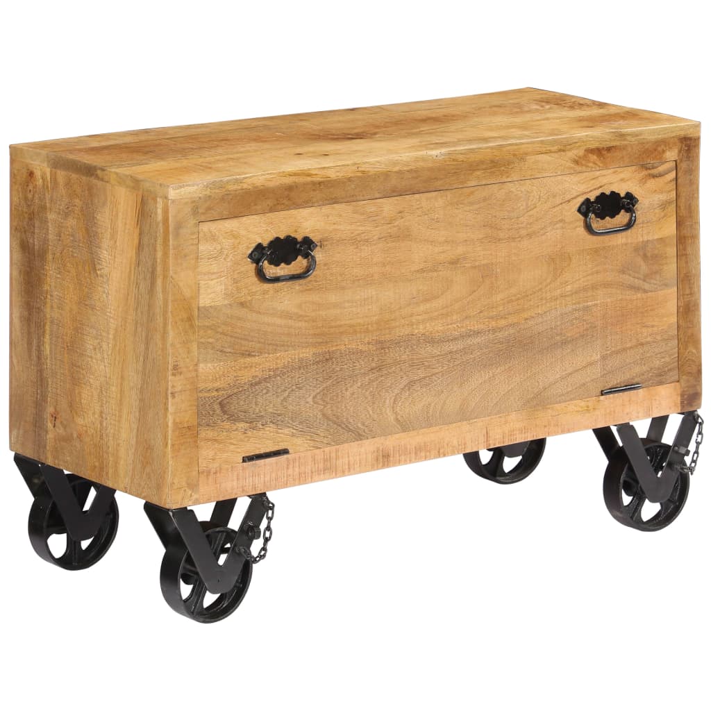 Ratastel mangopuidust jalatsikapp 86 × 35 × 55 cm - Pilt 2