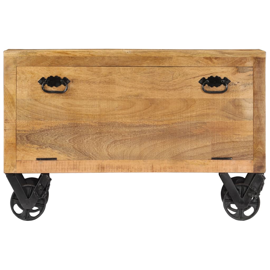 Ratastel mangopuidust jalatsikapp 86 × 35 × 55 cm - Pilt 3