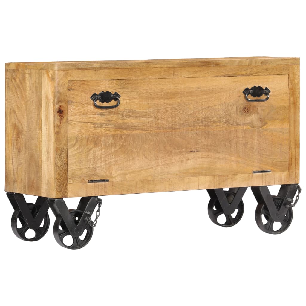 Ratastel mangopuidust jalatsikapp 86 × 35 × 55 cm - Pilt 5