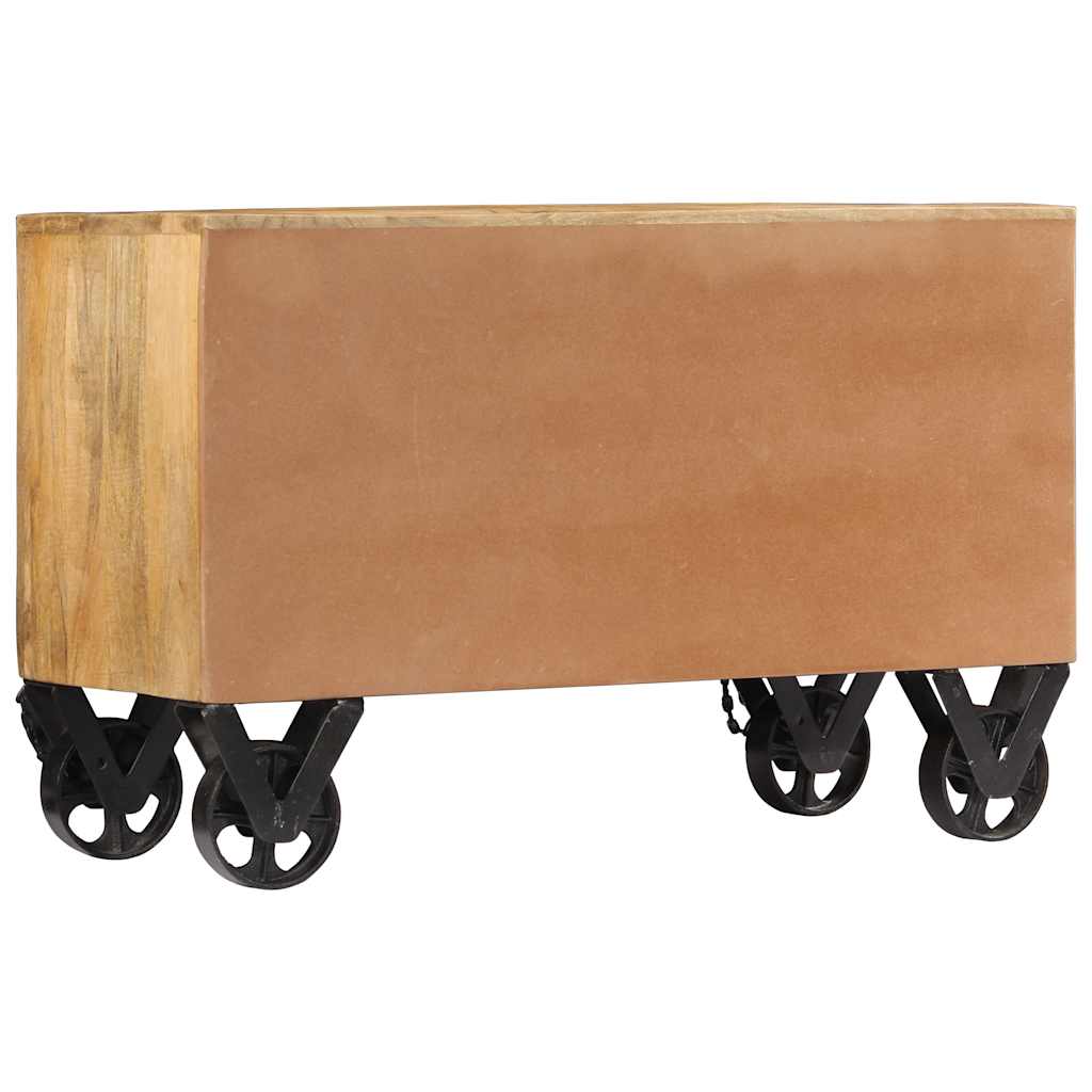 Ratastel mangopuidust jalatsikapp 86 × 35 × 55 cm - Pilt 6