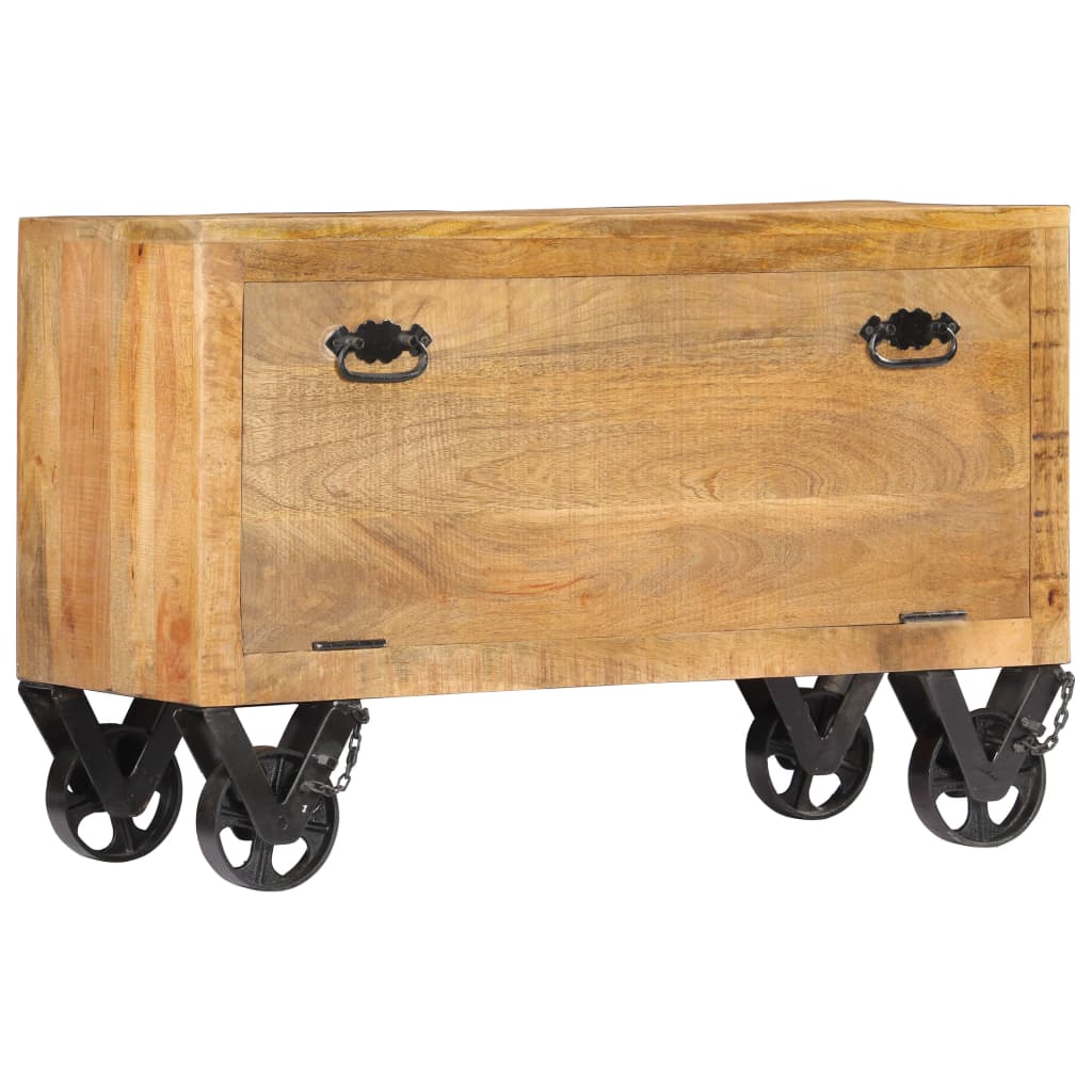 Ratastel mangopuidust jalatsikapp 86 × 35 × 55 cm - Pilt 12