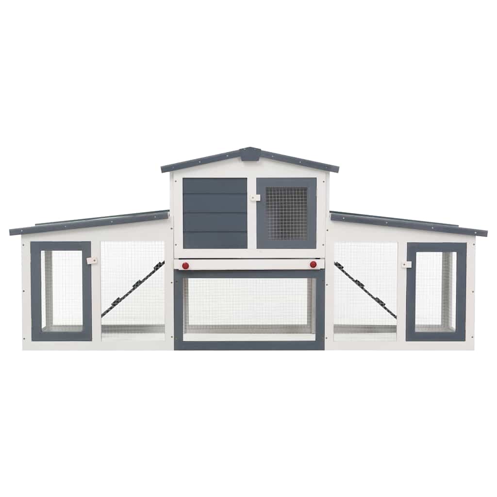 Puidust küülikupuur kahe kaldteega, 201 × 45 × 85 cm – tootevaade