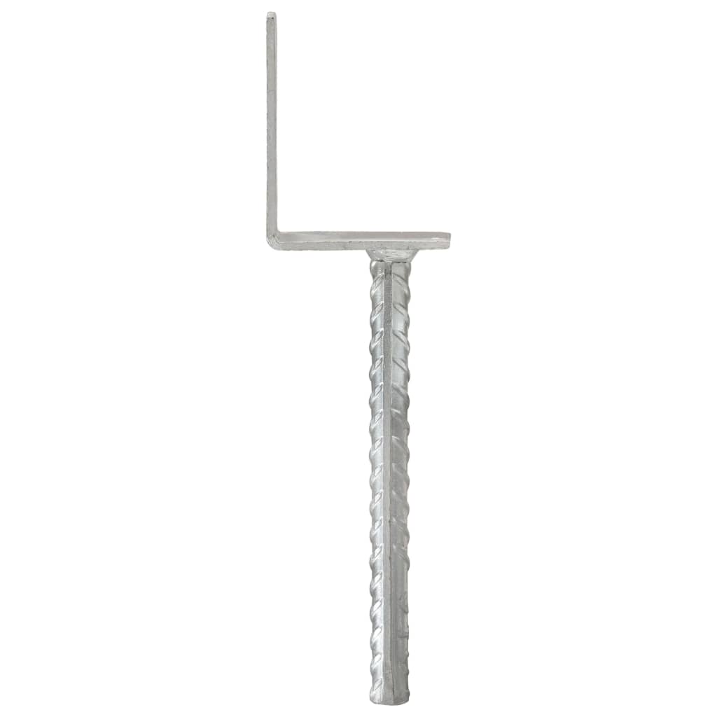L-kujulised maavaiad, 6 tk, 8 × 6 × 30 cm, kuumtsingitud teras - Pilt 3