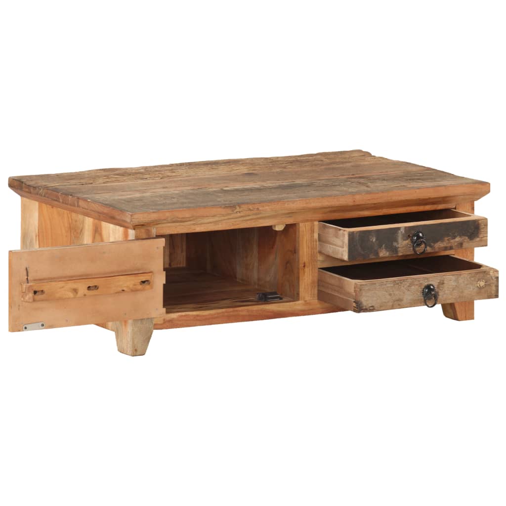Taaskasutatud puidust diivanilaud, 90 × 50 × 31 cm - Pilt 2