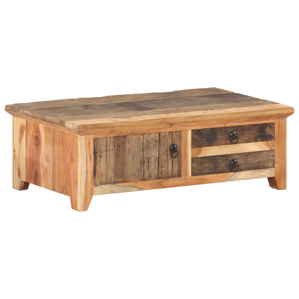 Taaskasutatud puidust diivanilaud, 90 × 50 × 31 cm - Pilt 4