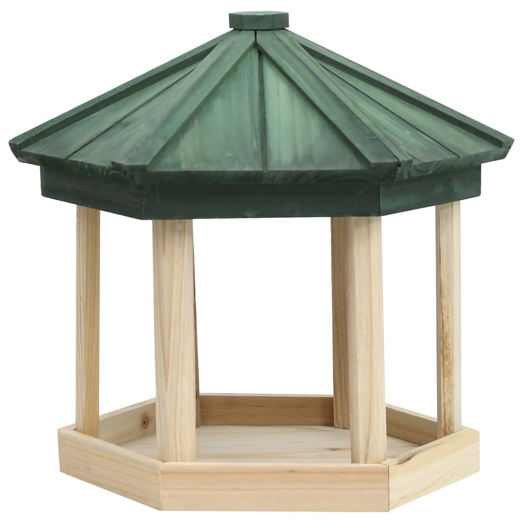 Kaheksanurkne rippuv linnusöötur nulupuidust, Ø 33 × 30 cm - Pilt 2