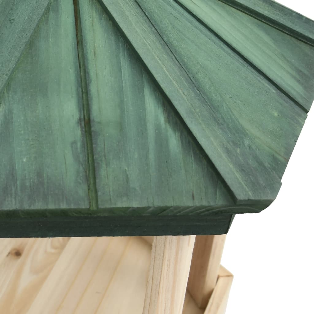 Kaheksanurkne rippuv linnusöötur nulupuidust, Ø 33 × 30 cm - Pilt 4