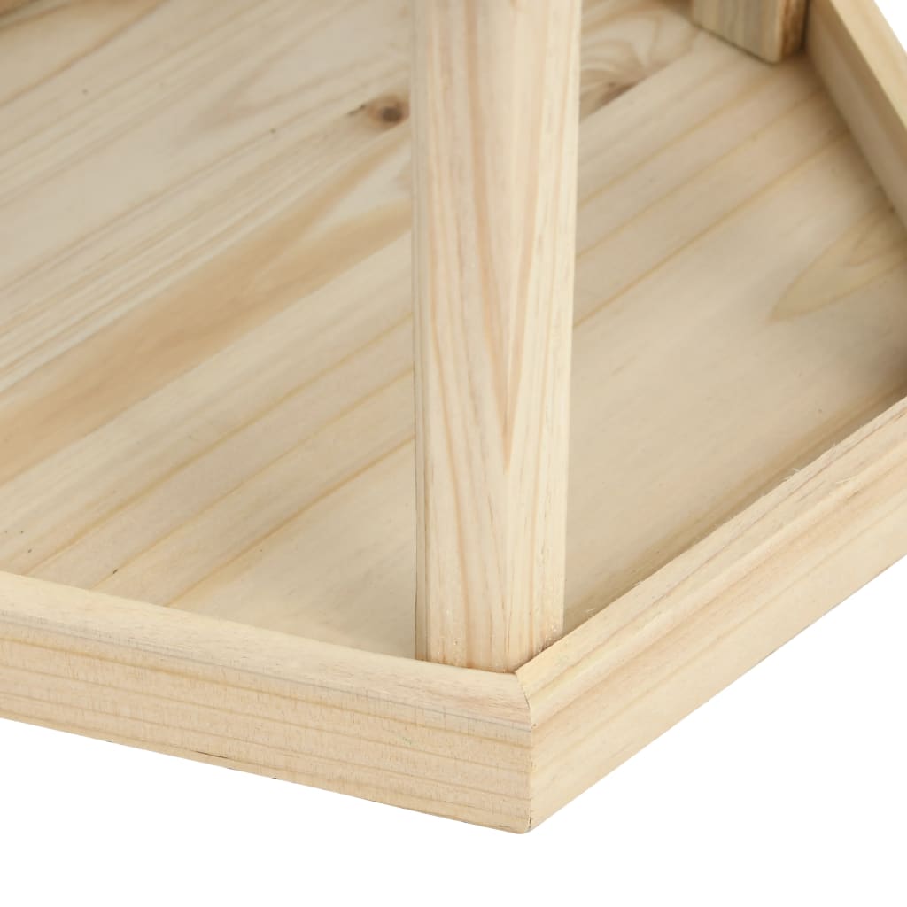Kaheksanurkne rippuv linnusöötur nulupuidust, Ø 33 × 30 cm - Pilt 5