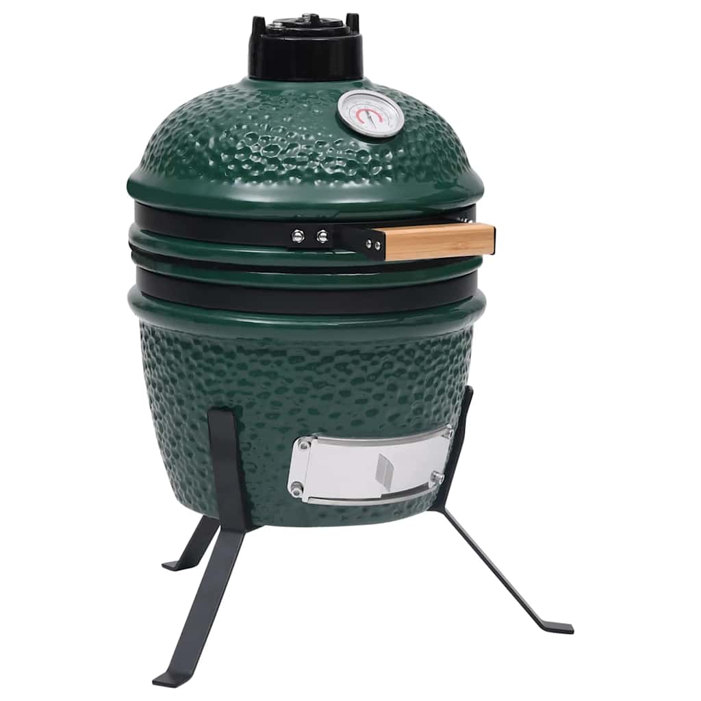 Keraamiline Kamado grill-suitsuahi termomeetri ja terasjalgadega