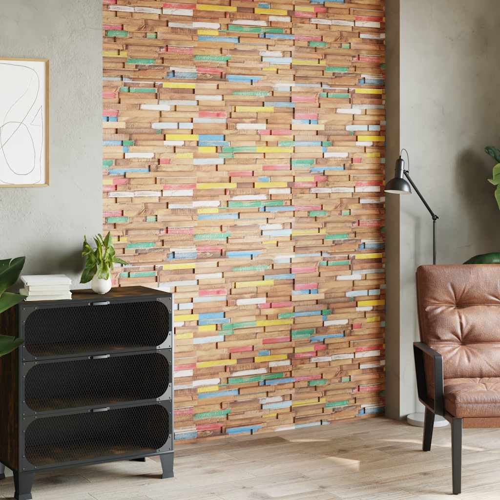 Taaskasutatud tiikpuidust seinapaneelid, 10 tk, 1,03 m²