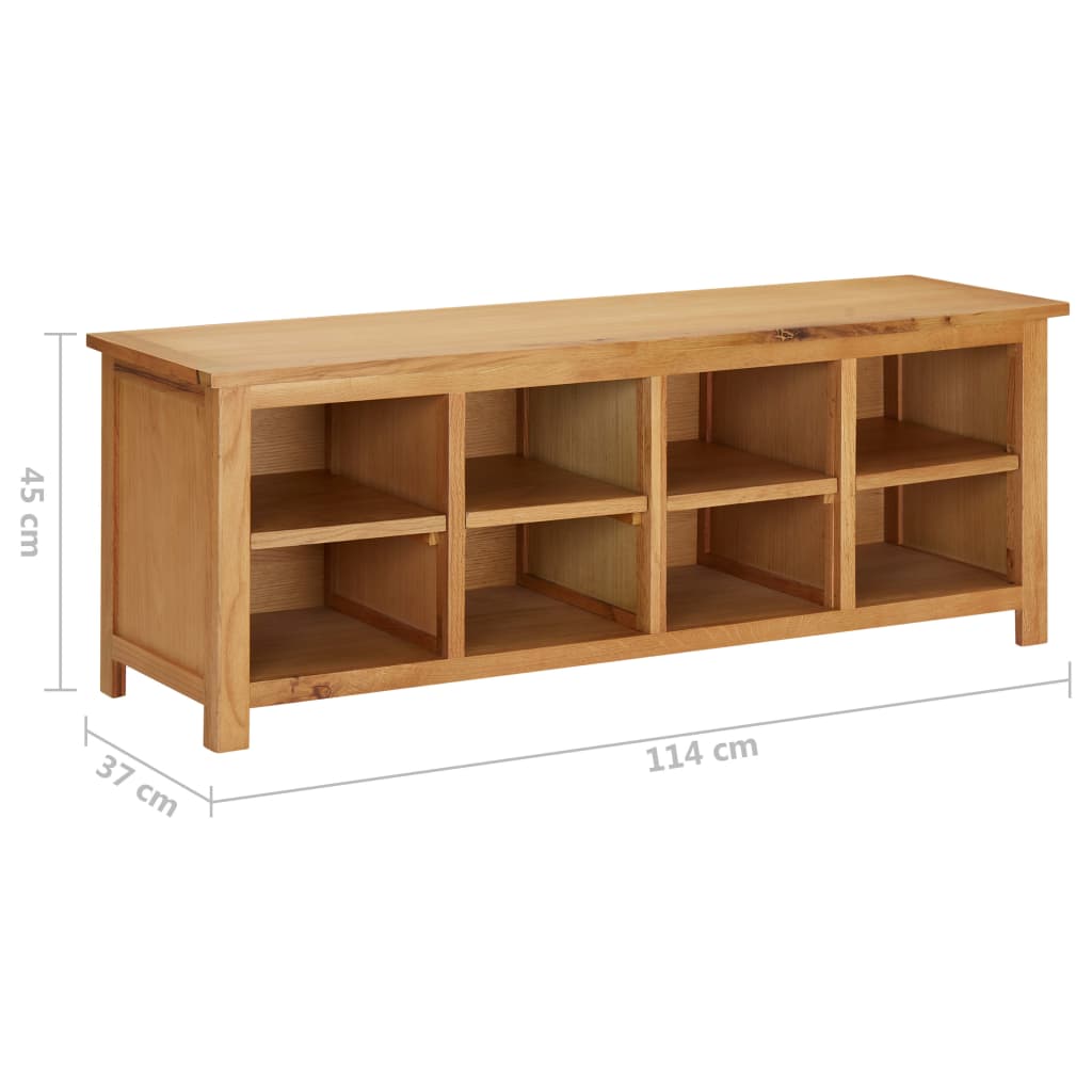 Tammepuidust jalatsipink kaheksa sektsiooniga, 114 × 37 × 45 cm - Pilt 6