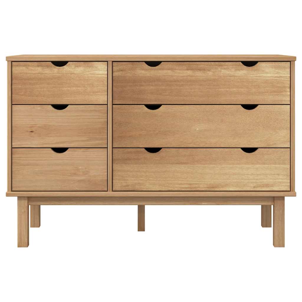 Kuue sahtliga männipuidust kummut OTTA, 111 × 43 × 73,5 cm - Pilt 4